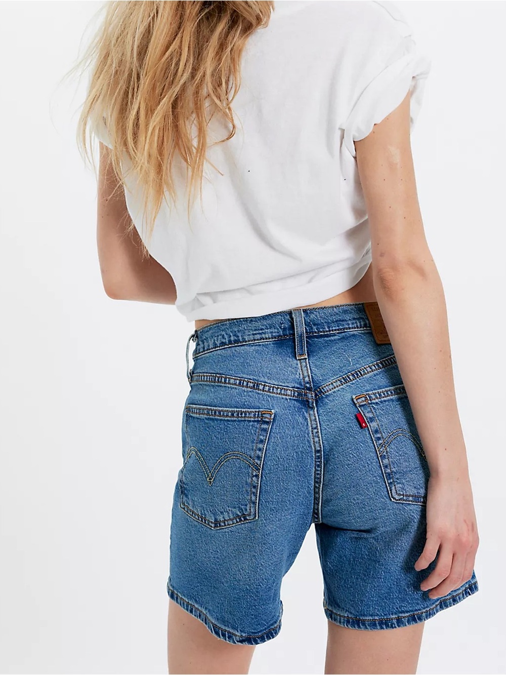 Levi's 501 High Rise Mid Thigh Denim Jean Shorts Size 31 12